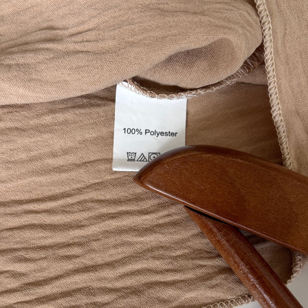 Tan Off-Shoulder Ruffle Blouse - Picture 8 of 9